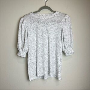 Nation LTD Rimma Exaggerated Sleeve Pima Cotton Tee in Dotty Size Medium